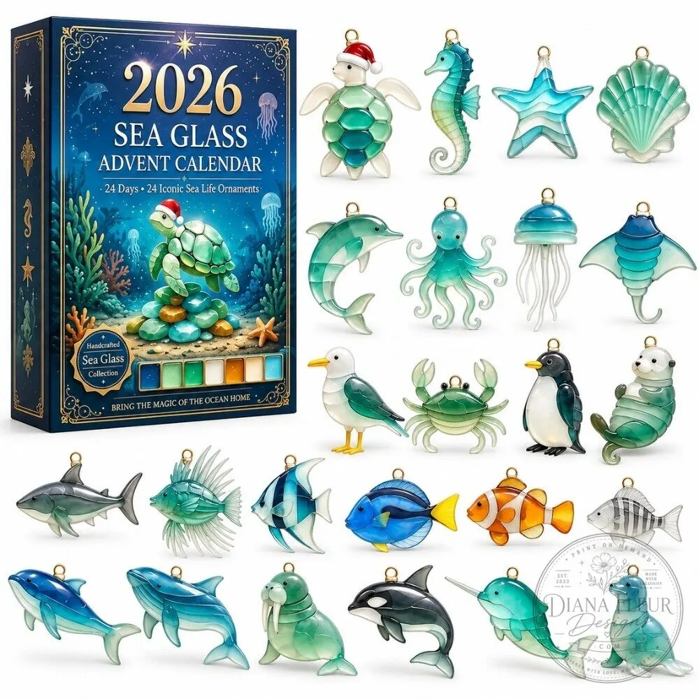 "Top 2026 Gifts: Advent Calendar, Luffy T-Shirt, Pele Polo" 14 Sea Glass Christmas Advent Calendar 2026